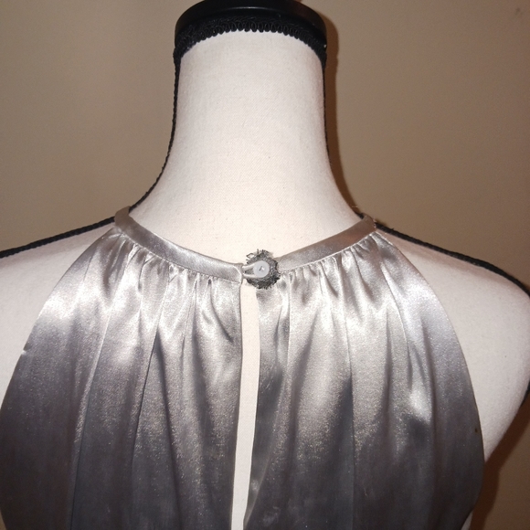 Kristen Davis sleeveless Silver Dress Size 12 - Picture 10 of 13